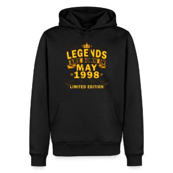 Mai 1998 Jubiläum Mai 1998 Schenkung 1998 - Männer Premium Bio Hoodie - Schwarz - Vorne - Nico (187cm)