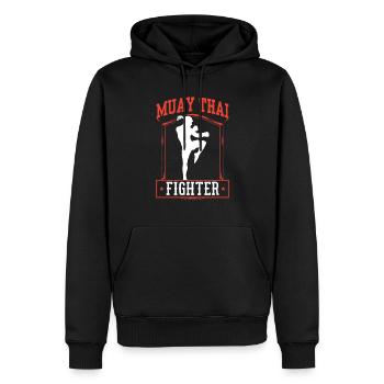 Muay Thai combattant arts martiaux arts martiaux combat - Sweat à capuche Premium bio Homme - noir - Devant - Nico (187cm)