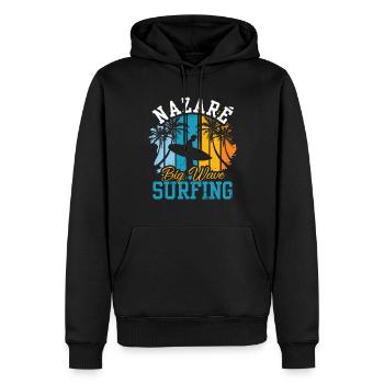 Nazaré Big Wave Surfen Wellen Surfer Surfing - Männer Premium Bio Hoodie - Schwarz - Vorne - Nico (187cm)