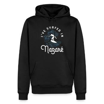J’ai surfé à Nazaré Surfer Surfer Surfing - Sweat à capuche Premium bio Homme - noir - Devant - Nico (187cm)