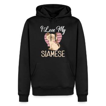 Siamesische Katze Geschenke - Männer Premium Bio Hoodie - Schwarz - Vorne - Nico (187cm)
