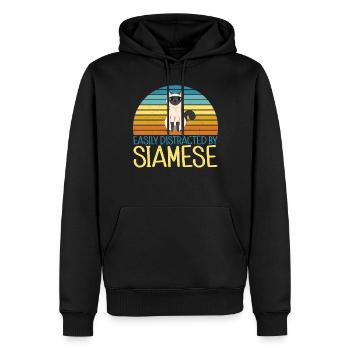 Siamesische Katze Geschenke - Männer Premium Bio Hoodie - Schwarz - Vorne - Nico (187cm)
