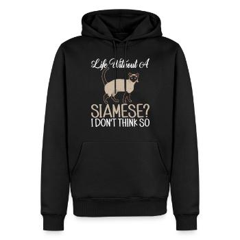 Siamesische Katze Geschenke - Männer Premium Bio Hoodie - Schwarz - Vorne - Nico (187cm)