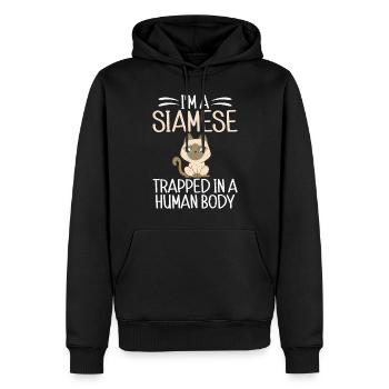Geschenke zum Suchbegriff: "Siamkatze" - Männer Premium Bio Hoodie - Schwarz - Vorne - Nico (187cm)