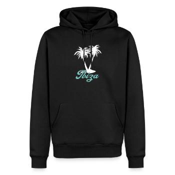 Ibiza - Männer Premium Bio Hoodie - Schwarz - Vorne - Nico (187cm)