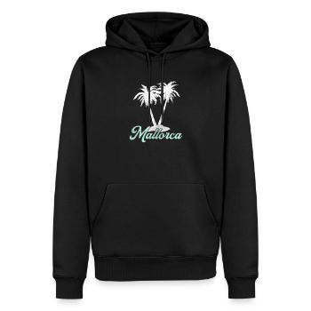 Mallorca - Herre Premium økologisk hoodie - sort - Foran - Nico (187cm)