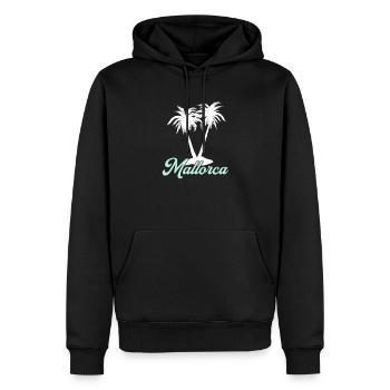 Mallorca - Männer Premium Bio Hoodie - Schwarz - Vorne - Nico (187cm)