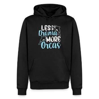 Moins de drame Plus d’orques Mer Protéger la baleine Orque - Sweat à capuche Premium bio Homme - noir - Devant - Nico (187cm)