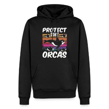 Protéger les orques de mer Orques Protéger - Sweat à capuche Premium bio Homme - noir - Devant - Nico (187cm)
