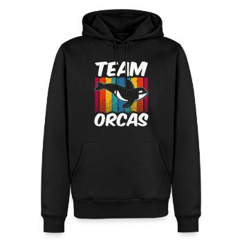 L’équipe Orques Whale Protect Orca Sea - Sweat à capuche Premium bio Homme - noir - Devant - Nico (187cm)