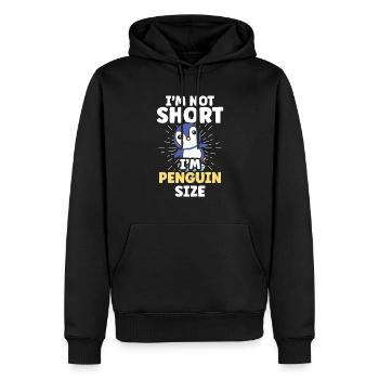 I'm not small, I'm penguin-sized penguin - Men’s Premium Organic Hoodie - black - Front - Nico (187cm)