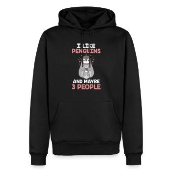 Ich Mag Pinguine Und Vielleicht 3 Menschen Tier - Männer Premium Bio Hoodie - Schwarz - Vorne - Nico (187cm)