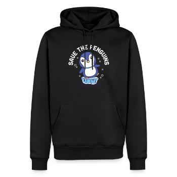 Rettet Die Pinguine Süß Pinguin Tier Liebhaber - Männer Premium Bio Hoodie - Schwarz - Vorne - Nico (187cm)