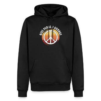 Hippie Peace Zeichen Frieden Blumen Blumenkind - Männer Premium Bio Hoodie - Schwarz - Vorne - Nico (187cm)