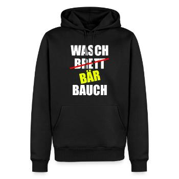 Waschbär Bauch Waschbrett - Männer Premium Bio Hoodie - Schwarz - Vorne - Nico (187cm)