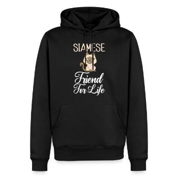 Siamesische Katze Geschenke - Männer Premium Bio Hoodie - Schwarz - Vorne - Nico (187cm)