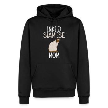 Cadeaux de chat siamois - Sweat à capuche Premium bio Homme - noir - Devant - Nico (187cm)