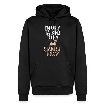 Geschenke zum Suchbegriff: "Siamkatze" - Männer Premium Bio Hoodie - Schwarz - Vorne - Nico (187cm)