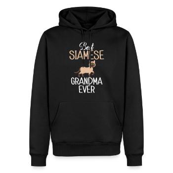 Cadeaux de chat siamois - Sweat à capuche Premium bio Homme - noir - Devant - Nico (187cm)