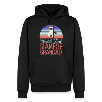 Siamesische Katze Geschenke - Männer Premium Bio Hoodie - Schwarz - Vorne - Nico (187cm)