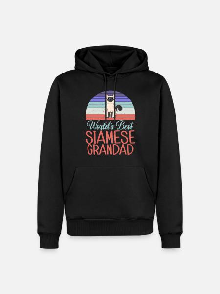 Siamesische Katze Geschenke - Männer Premium Bio Hoodie - Schwarz
