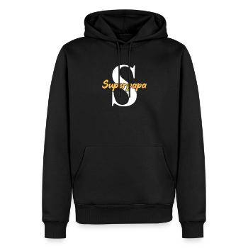 Superpapa - Sweat à capuche Premium bio Homme - noir - Devant - Nico (187cm)