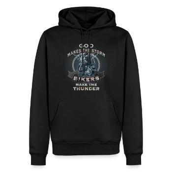 Drôle de dicton moto pour motards motocyclistes - Sweat à capuche Premium bio Homme - noir - Devant - Nico (187cm)