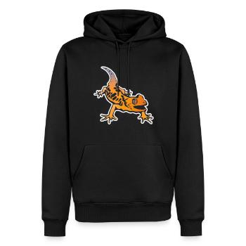 Salamander Gecko Comic - Sweat à capuche Premium bio Homme - noir - Devant - Nico (187cm)