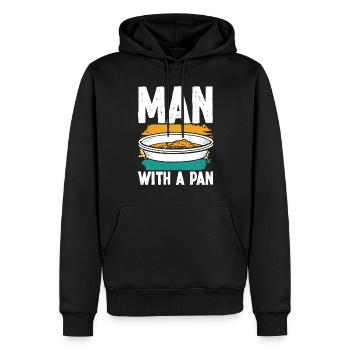 Man with a Pan - Männer Premium Bio Hoodie - Schwarz - Vorne - Nico (187cm)