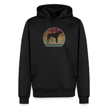 Rétro Rhodesian Ridgeback Sunset - Sweat à capuche Premium bio Homme - noir - Devant - Nico (187cm)