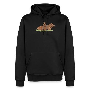 Limousin Rind I Frankreich Rinderzucht für - Männer Premium Bio Hoodie - Schwarz - Vorne - Nico (187cm)