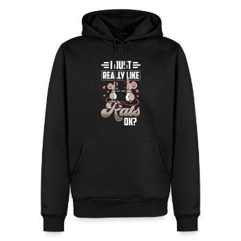 Ich Mag Ratten Einfach Sehr Ratte Süß Tier - Männer Premium Bio Hoodie - Schwarz - Vorne - Nico (187cm)