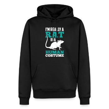 Je suis un rat en costume humain - Sweat à capuche Premium bio Homme - noir - Devant - Nico (187cm)