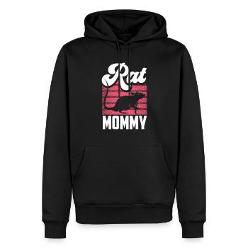 Rat Maman Rat Maman Rat Amoureux Animal mignon - Sweat à capuche Premium bio Homme - noir - Devant - Nico (187cm)