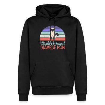Cadeaux de chat siamois - Sweat à capuche Premium bio Homme - noir - Devant - Nico (187cm)