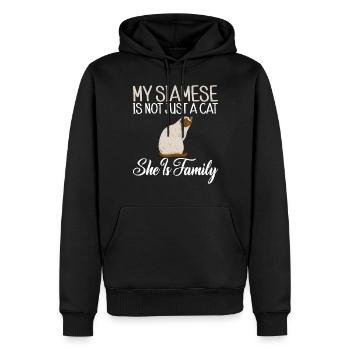Siamesische Katze Geschenke - Männer Premium Bio Hoodie - Schwarz - Vorne - Nico (187cm)