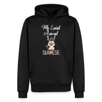 Cadeaux de chat siamois - Sweat à capuche Premium bio Homme - noir - Devant - Nico (187cm)