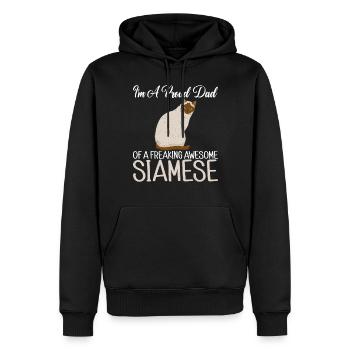 Siamesische Katze Geschenke - Männer Premium Bio Hoodie - Schwarz - Vorne - Nico (187cm)