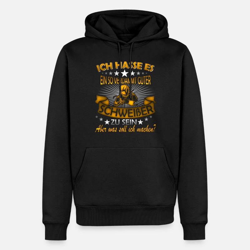 SCHWEISSER - Männer Premium Bio Hoodie - Schwarz