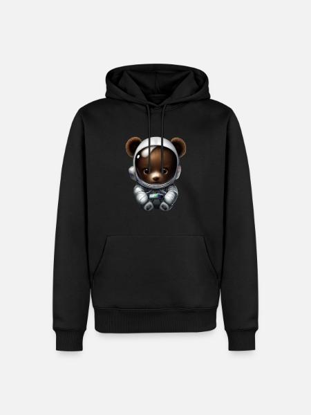 Bear in astronaut suit - Men’s Premium Organic Hoodie - black