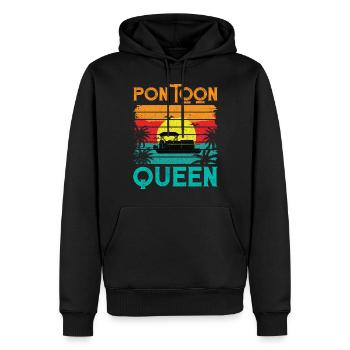 Retro Vintage Style Pontoon Queen - Men’s Premium Organic Hoodie - black - Front - Nico (187cm)