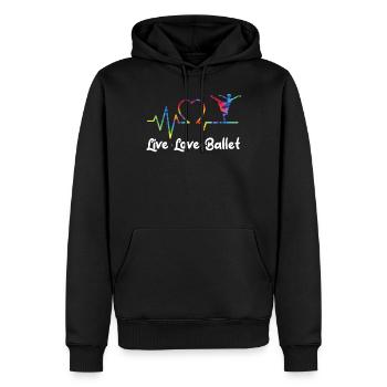 Ballet Danseuse Danse Ballerine - Sweat à capuche Premium bio Homme - noir - Devant - Nico (187cm)