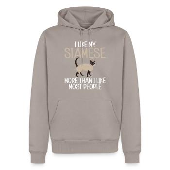 Siamesische Katze Geschenke - Männer Premium Bio Hoodie - Taupe - Vorne - Nico (187cm)