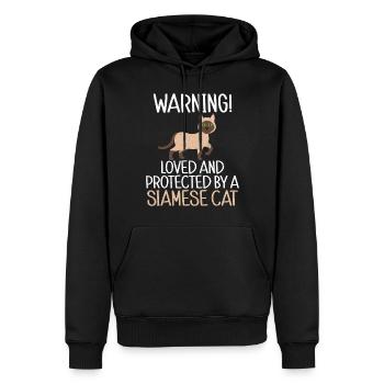 Siamesische Katze Geschenke - Männer Premium Bio Hoodie - Schwarz - Vorne - Nico (187cm)