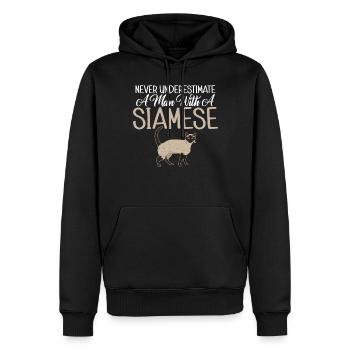 Siamesische Katze Geschenke - Männer Premium Bio Hoodie - Schwarz - Vorne - Nico (187cm)