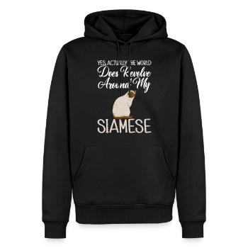 Siamesische Katze Geschenke - Männer Premium Bio Hoodie - Schwarz - Vorne - Nico (187cm)