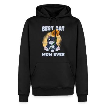 Meilleure maman chat de tous les temps - Sweat à capuche Premium bio Homme - noir - Devant - Nico (187cm)