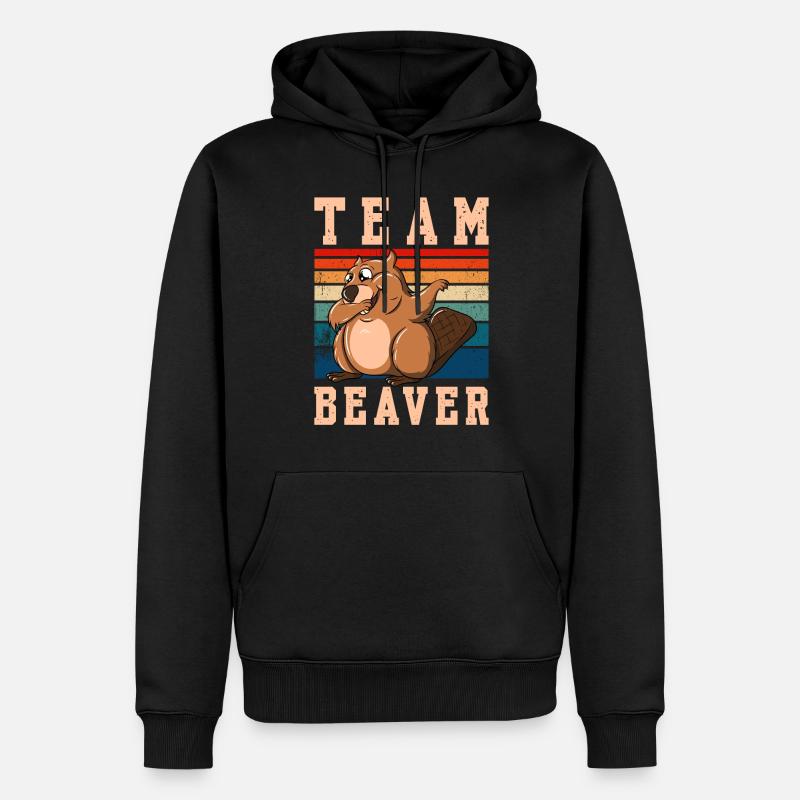 Équipe Castor - Sweat à capuche Premium bio Homme - noir