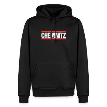 Chemnitzerin Chemnitzer Chemnitz - Männer Premium Bio Hoodie - Schwarz - Vorne - Nico (187cm)