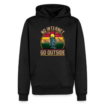 Dinosaure Pas d’Internet Aller à l’extérieur cadeau - Sweat à capuche Premium bio Homme - noir - Devant - Nico (187cm)